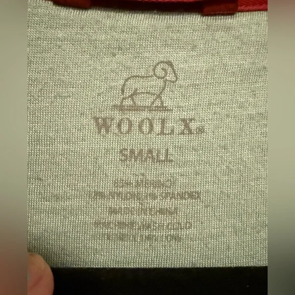 Woolx sz S “Charlie” mock-neck Sweatshirt teal/sage/green - Picture 7 of 7